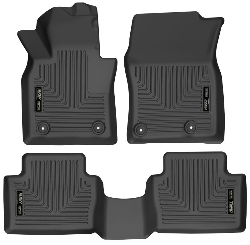 Mazda CX-30 Floor Liners - Front + 2nd Seat - Husky Liners - WeatherBeater - Black - `20-`22